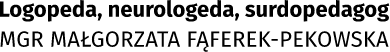 logo Małgorzata Fąferek-Pekowska Gabinet Terapii Zaburzeń Mowy